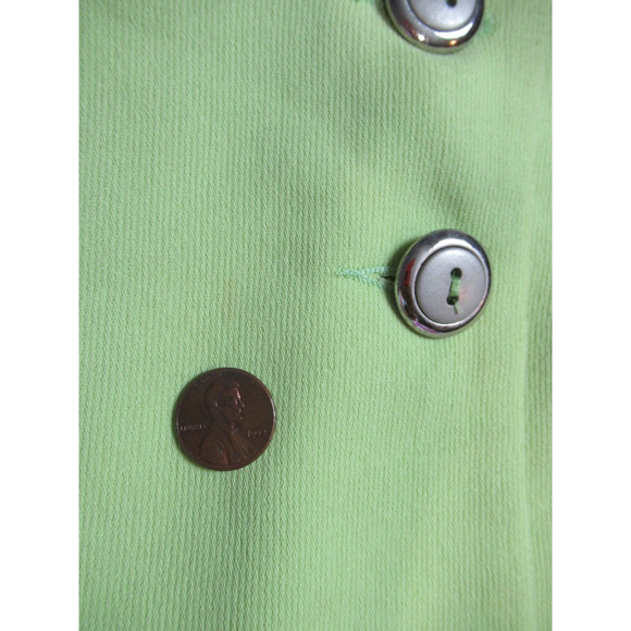 Vintage Gina Blazer Womens Size 12 Lime Green Jacket Retro 80s Made in England - Picture 7 of 14